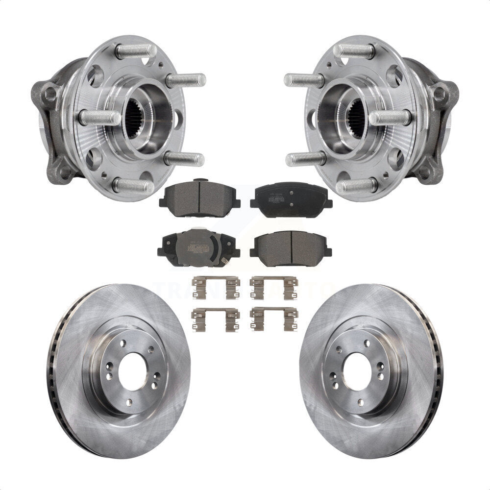 Hub Bearing Assembly Brake Rotor & Pads Front Kit For 2019-2020 Hyundai Santa Fe