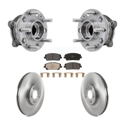 Hub Bearing Disc Brake Rotor & Pads Front Kit For Hyundai Palisade Kia Telluride