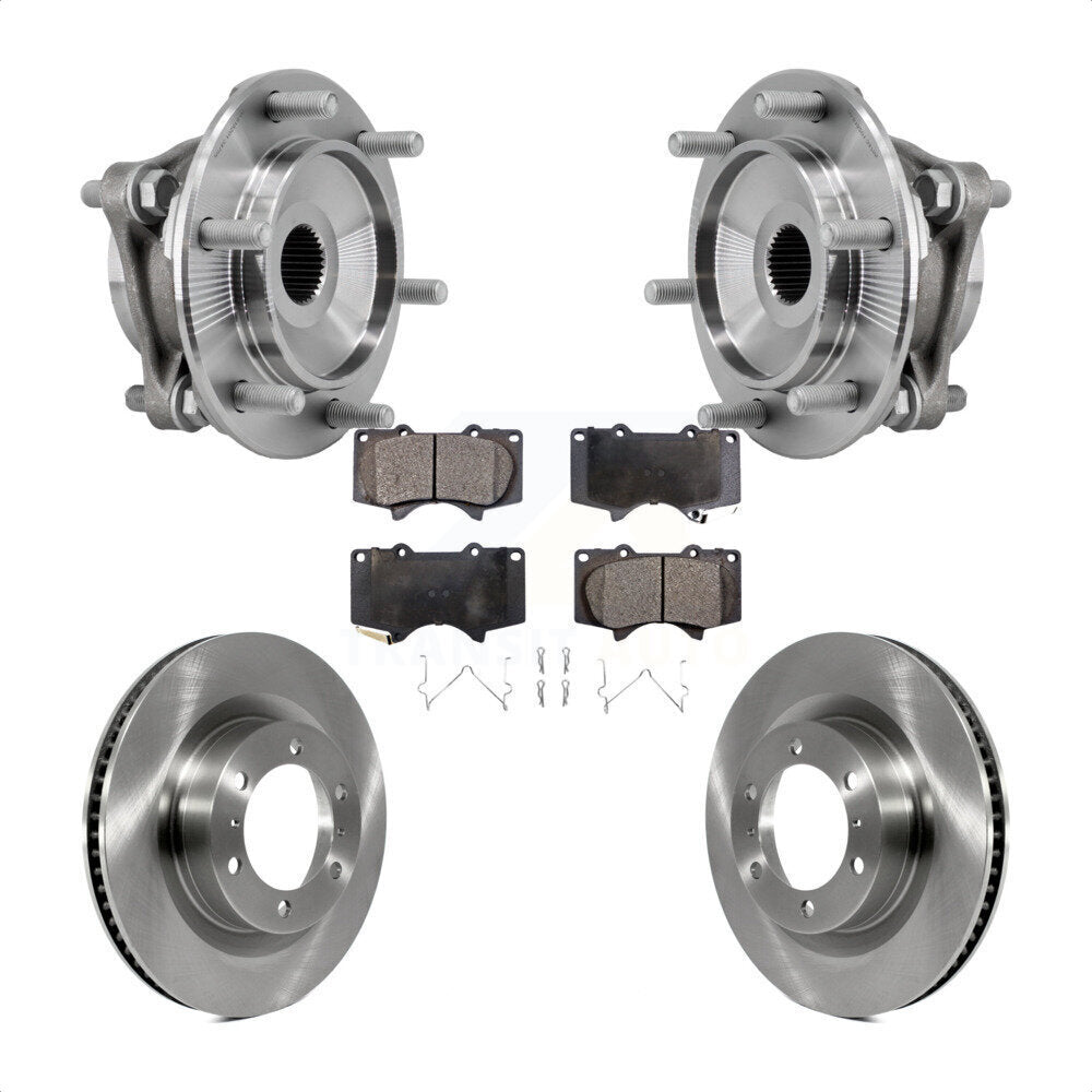 Hub Bearing Brake Rotor & Pad Front Kit For 2010-2023 Toyota 4Runner Lexus GX460