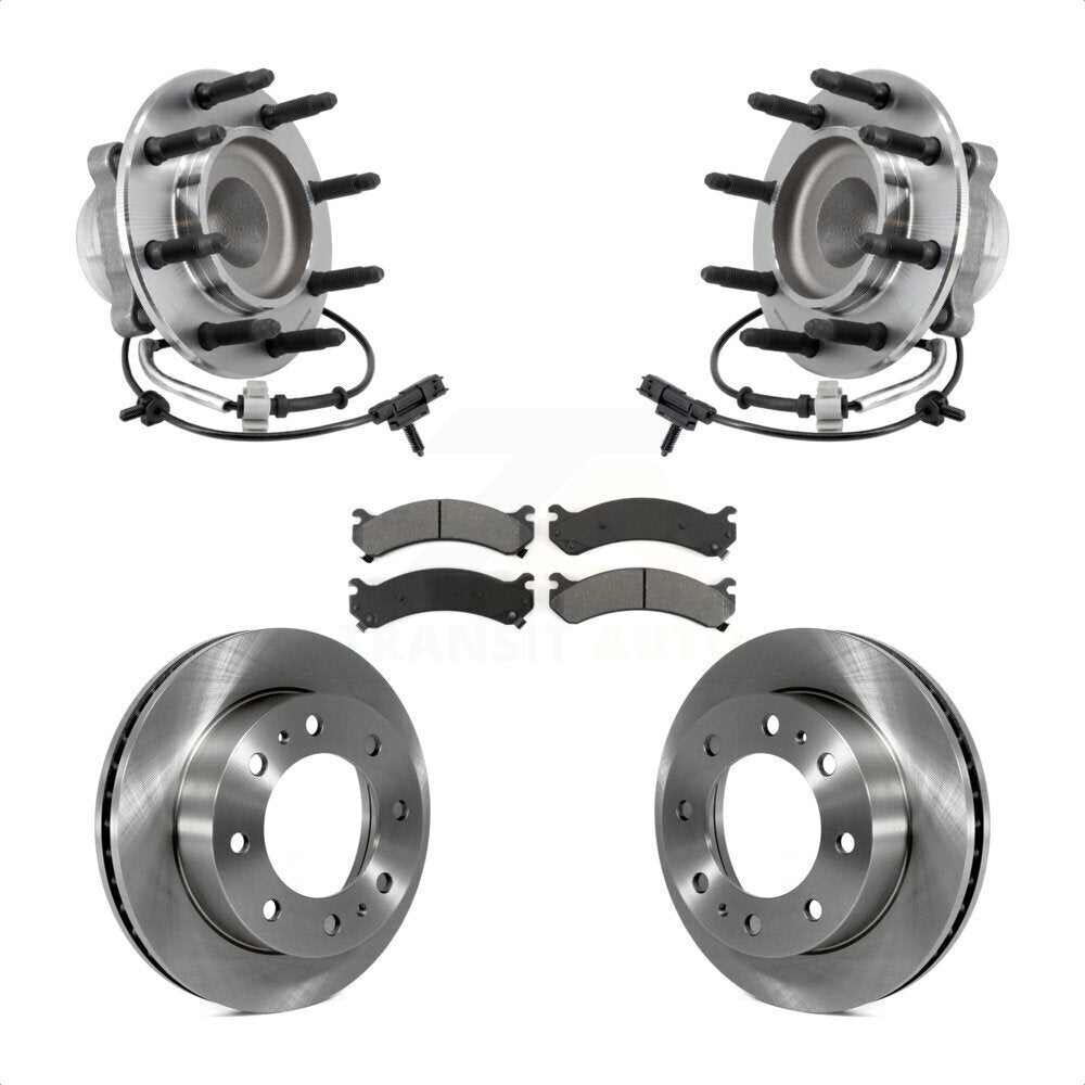 Hub Bearing Assembly Brake Rotor & Pad Front Kit For 2018 Chevrolet Express 2500