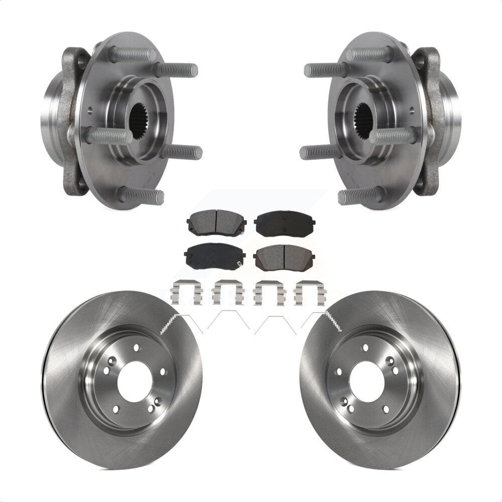 Hub Bearing Brake Rotor & Pads Front Kit For Kia Forte Hyundai Elantra GT Forte5
