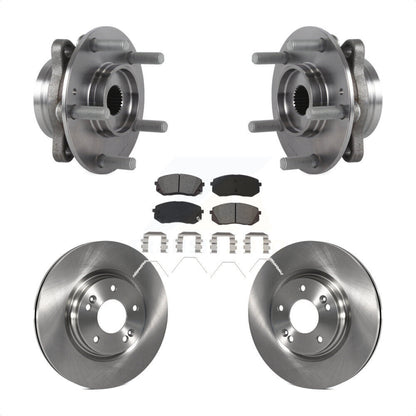 Hub Bearing Brake Rotor & Pads Front Kit For Kia Forte Hyundai Elantra GT Forte5