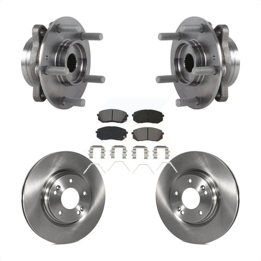 Hub Bearing Brake Rotor & Pads Front Kit For Kia Forte Hyundai Elantra GT Forte5