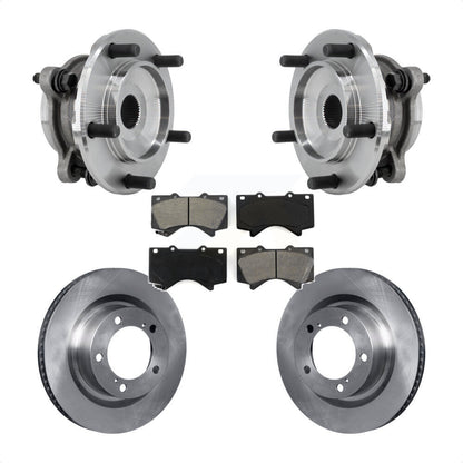Hub Bearing Assembly Brake Rotor And Pad Front Kit For Toyota Tundra Sequoia 4WD