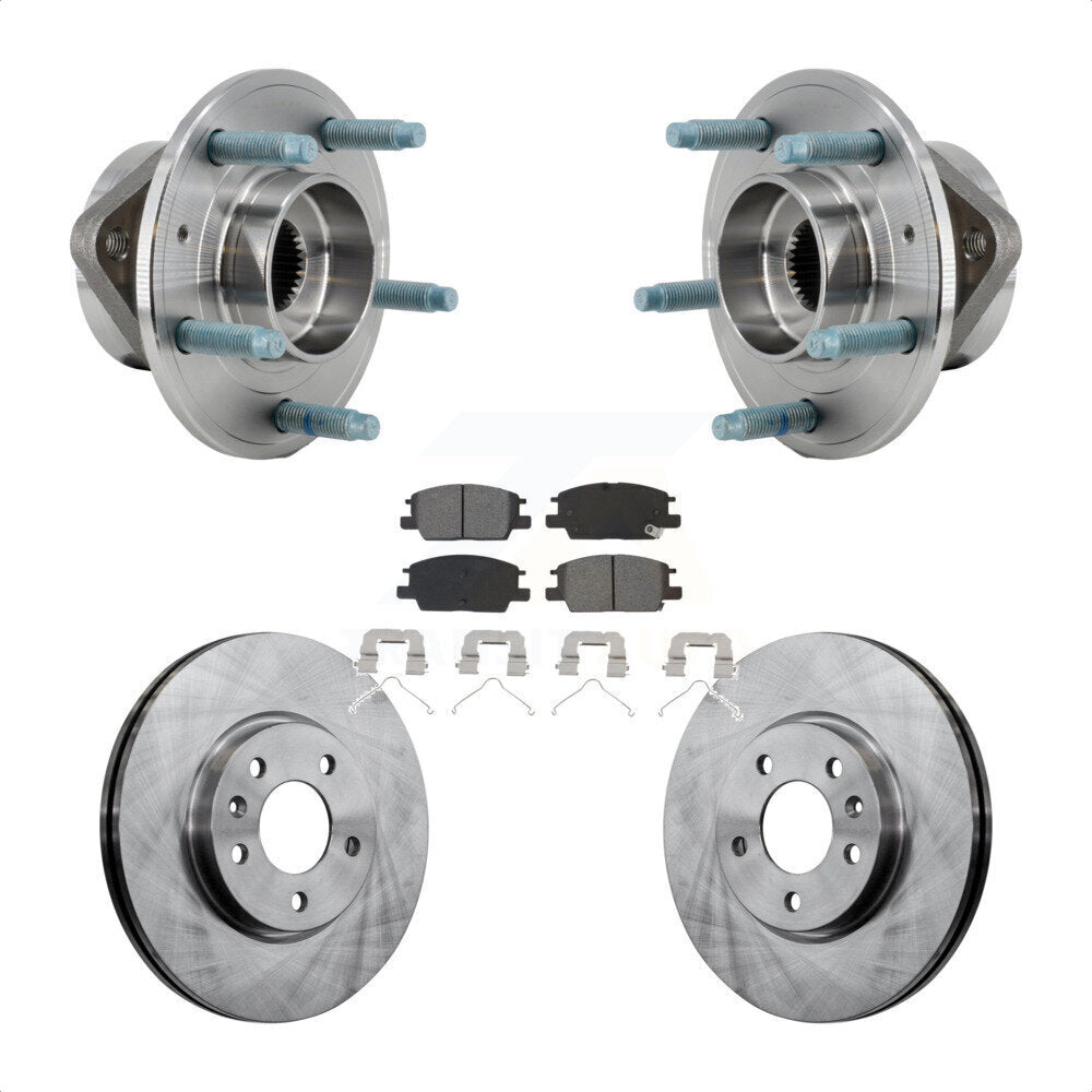 Hub Bearing Assembly Brake Rotor Pad Front Kit For Chevrolet Equinox GMC Terrain