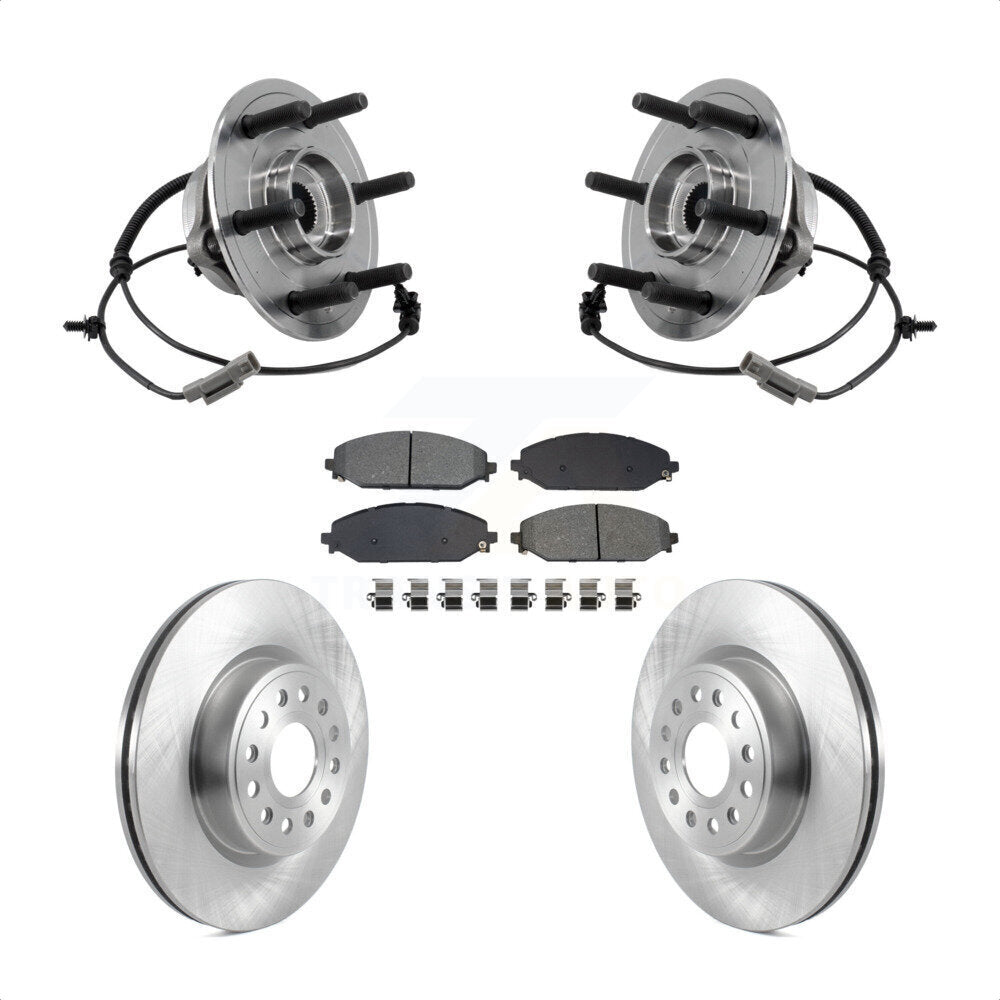 Hub Bearing Disc Brake Rotor Pads Front Kit For Ram 1500 With 22" Factory Wheels