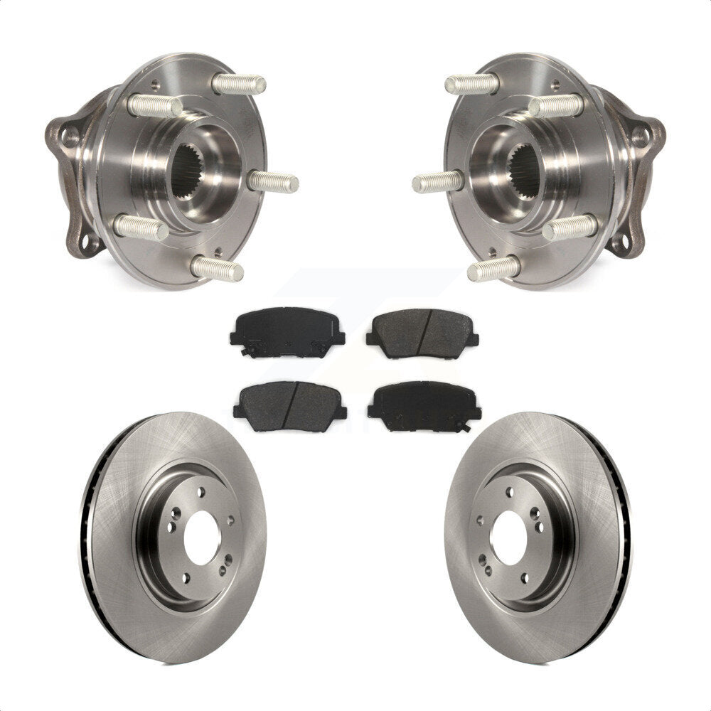 Hub Bearing Assembly Disc Brake Rotors And Pads Front Kit For Hyundai Nexo