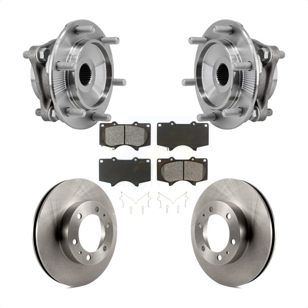 Hub Bearing Brake Rotor & Pad Front Kit For Toyota Tacoma 4Runner FJ Cruiser 4WD