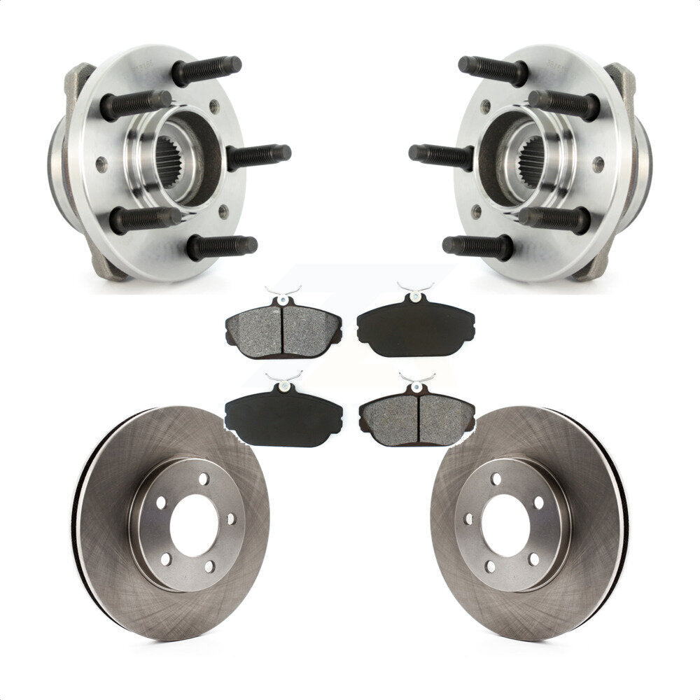 Hub Bearing Assembly Disc Brake Rotors And Pads Front Kit For 1998 Ford Windstar