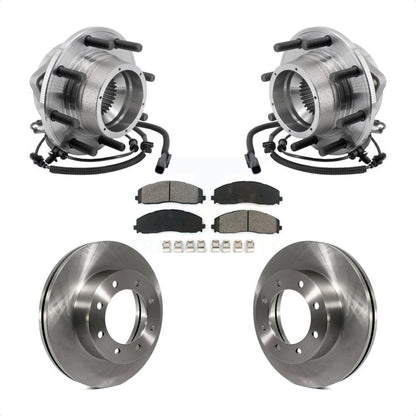 Hub Bearing Assembly Brake Rotor And Pad Front Kit For Ford F-350 Super Duty 4WD
