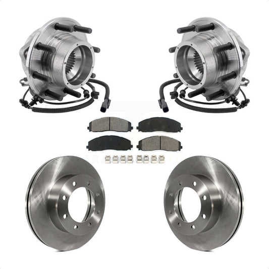 Hub Bearing Assembly Brake Rotor And Pad Front Kit For Ford F-350 Super Duty 4WD