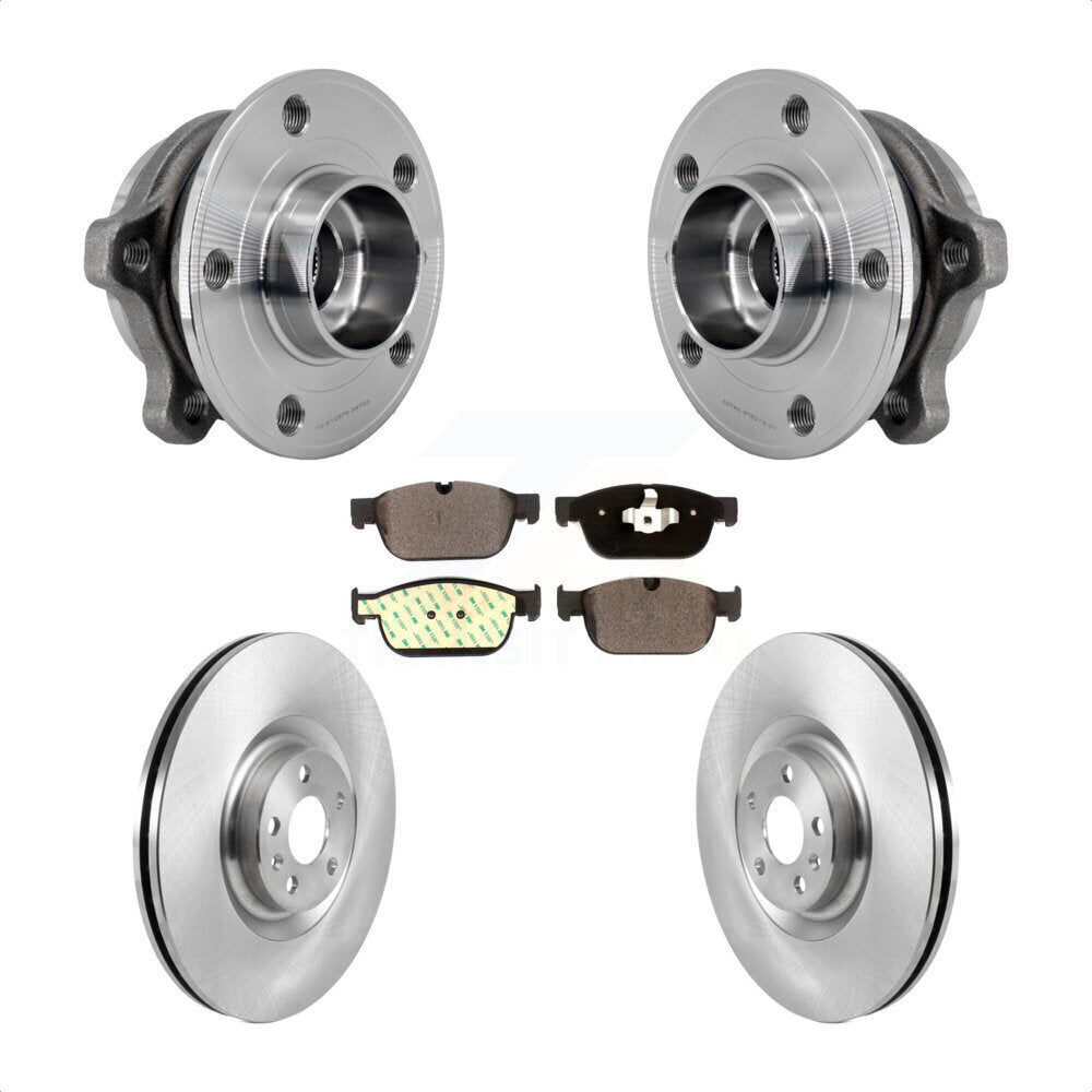 Hub Bearing Assembly Disc Brake Rotors And Ceramic Pads Front Kit For Volvo XC90