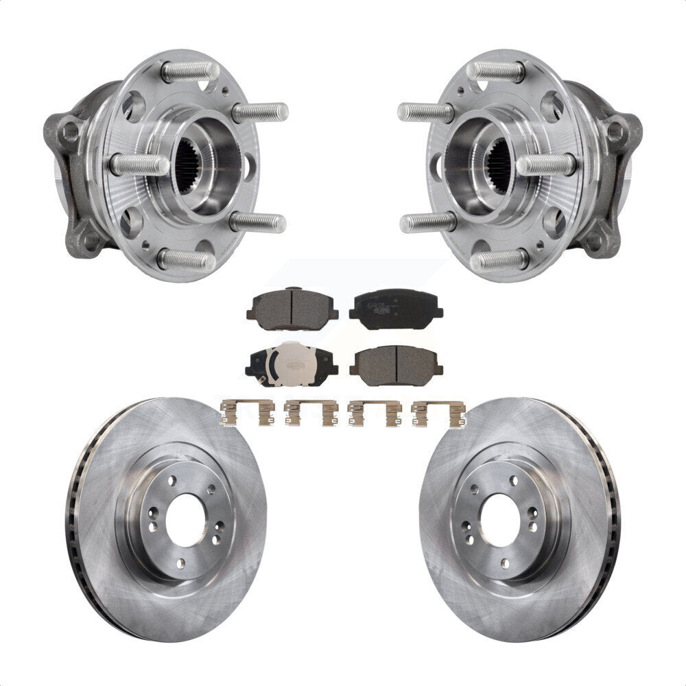Hub Bearing Assembly Brake Rotor & Pads Front Kit For 2019-2020 Hyundai Santa Fe