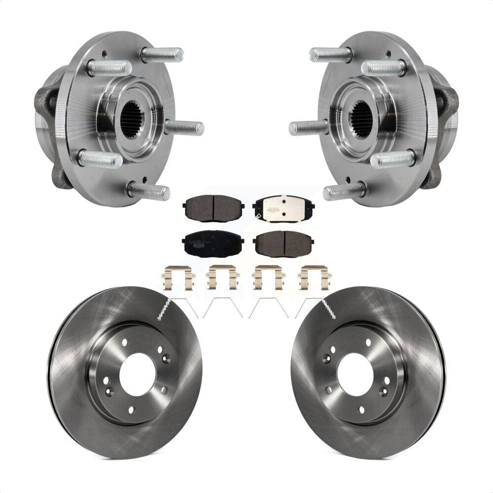 Hub Bearing Brake Rotor Pad Front Kit For 2017-2019 Kia Soul Naturally Aspirated