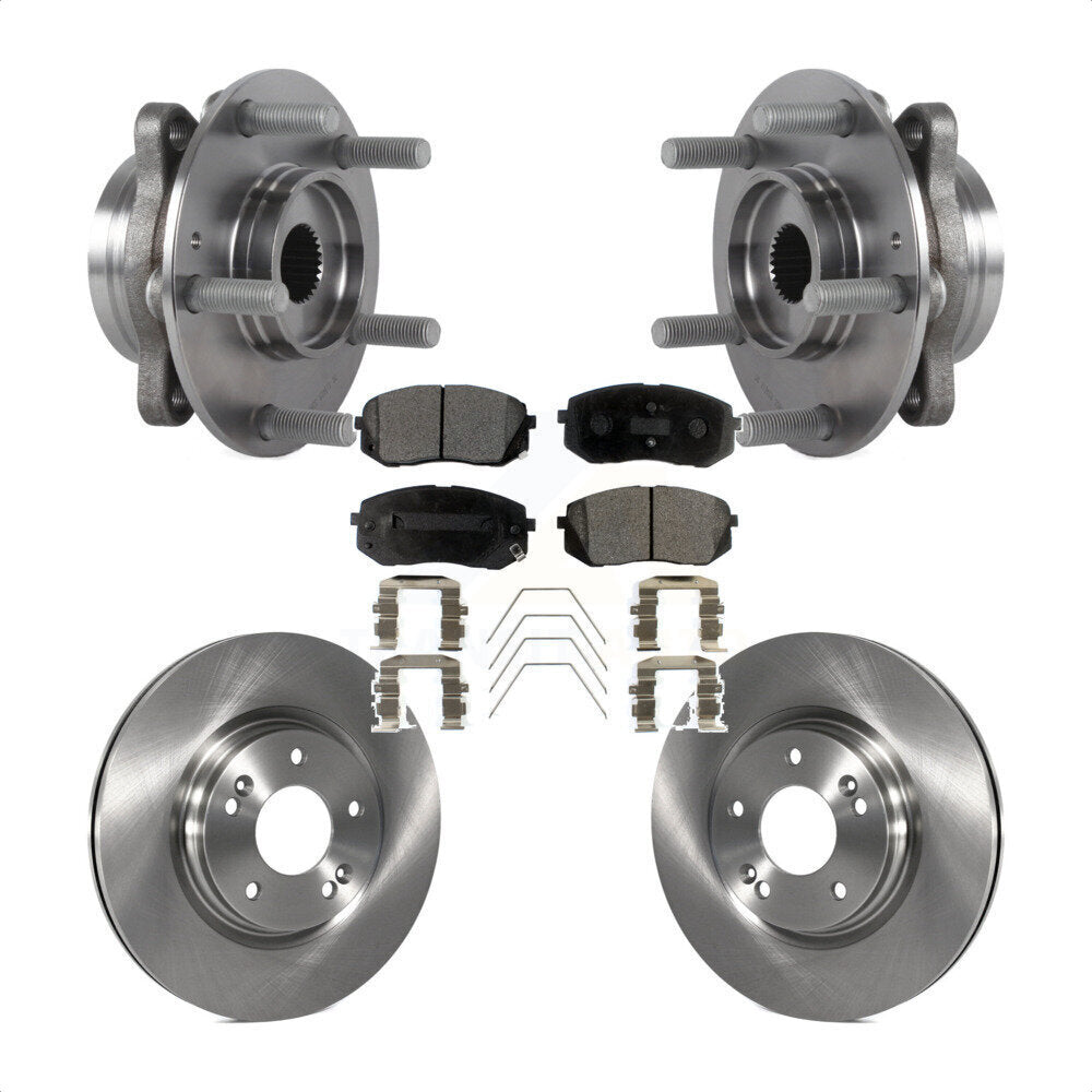 Hub Bearing Brake Rotor & Pads Front Kit For Kia Forte Hyundai Elantra GT Forte5
