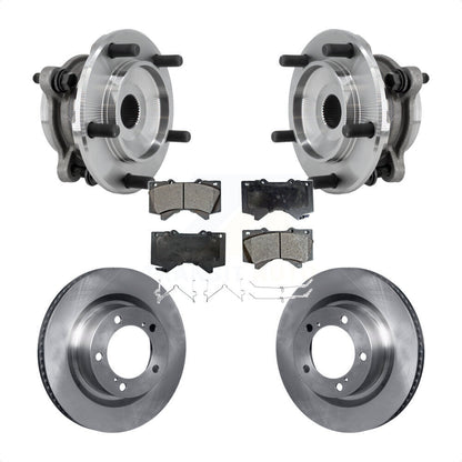 Hub Bearing Assembly Brake Rotor And Pad Front Kit For Toyota Tundra Sequoia 4WD