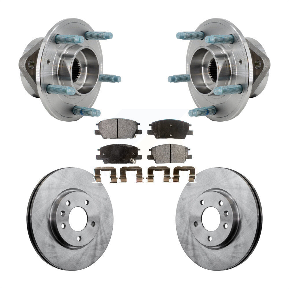 Hub Bearing Assembly Brake Rotor Pad Front Kit For Chevrolet Equinox GMC Terrain