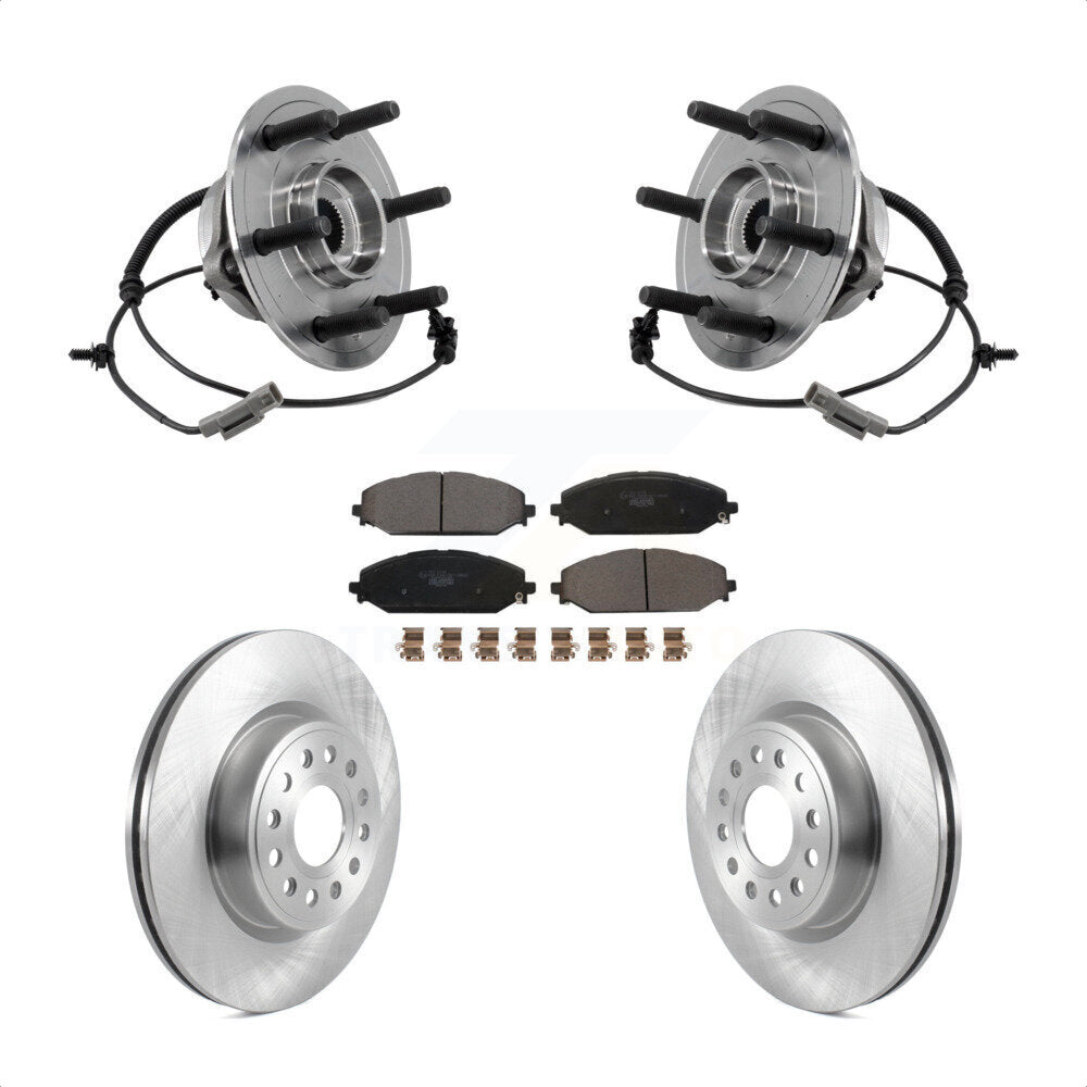 Hub Bearing Disc Brake Rotor Pads Front Kit For Ram 1500 With 22" Factory Wheels