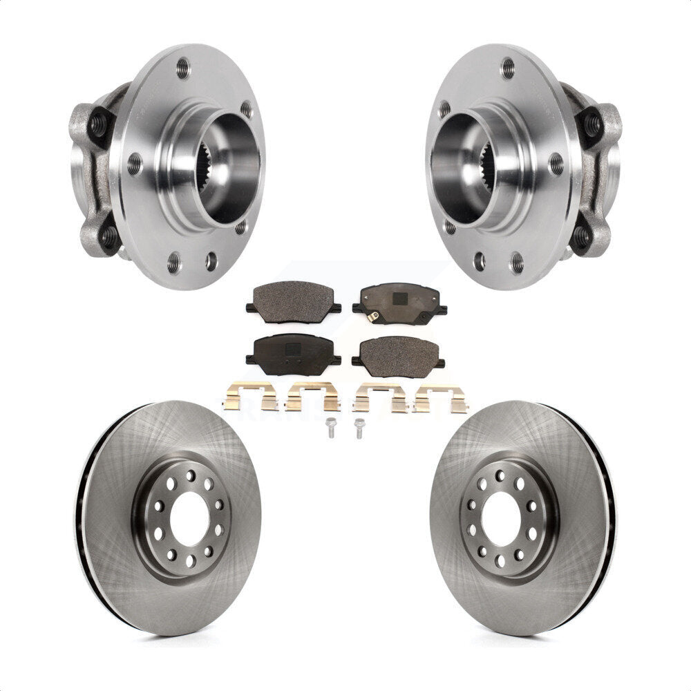 Hub Bearing Disc Brake Rotor & Pad Front Kit For Jeep Compass Renegade Fiat 500X