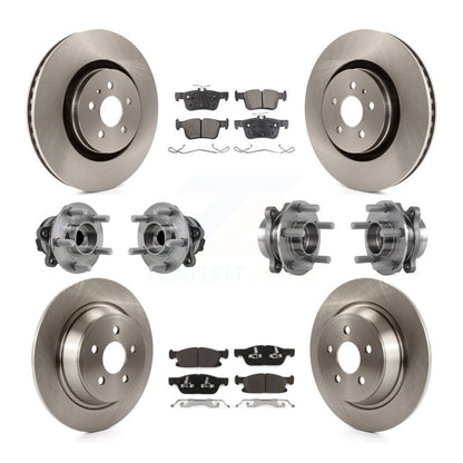 Hub Bearing Brake Rotor Pad Front Rear Kit (10Pc) For Ford Edge Lincoln Nautilus