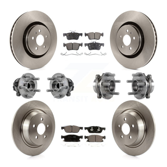 Hub Bearing Brake Rotor & Pads Front Rear Kit (10Pc) For Lincoln Continental FWD