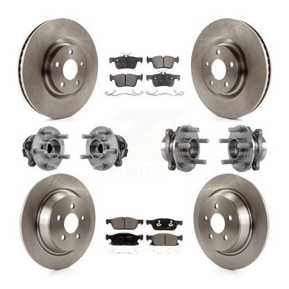 Hub Bearing Brake Rotor & Pads Front Rear Kit (10Pc) For Lincoln Continental FWD