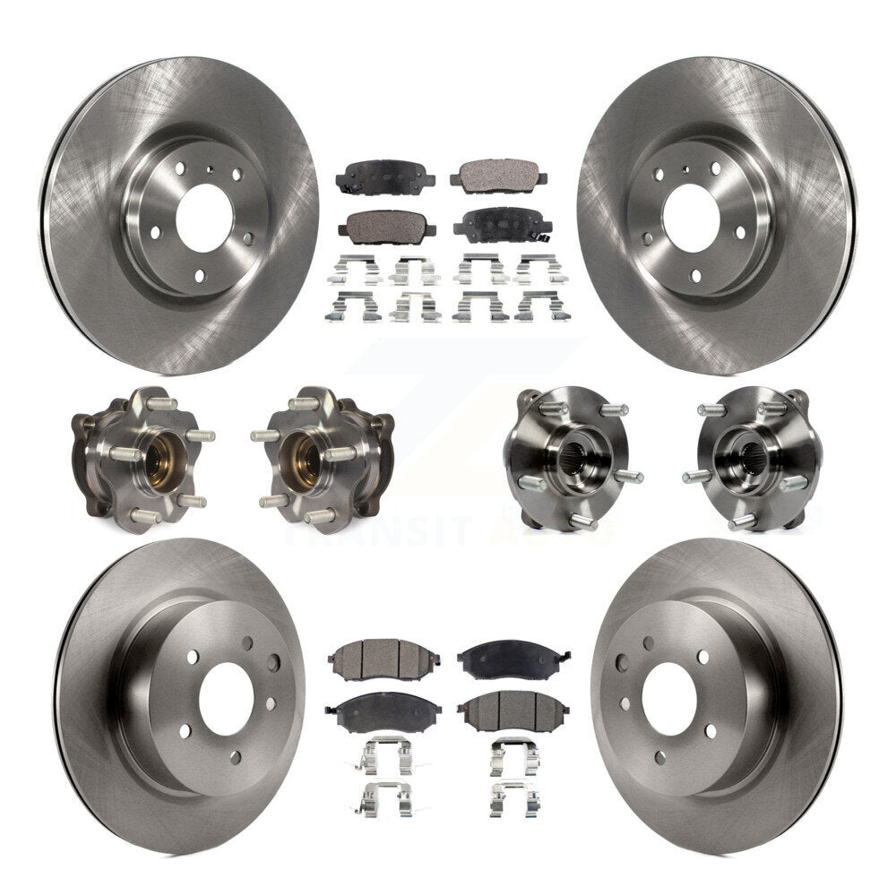 Hub Bearing Brake Rotor Pad Front Rear Kit (10Pc) For 2006-2007 INFINITI M35 AWD