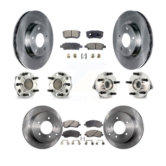 Hub Bearing Disc Brake Rotor Pad Front Rear Kit (10Pc) For Dodge Avenger Caliber