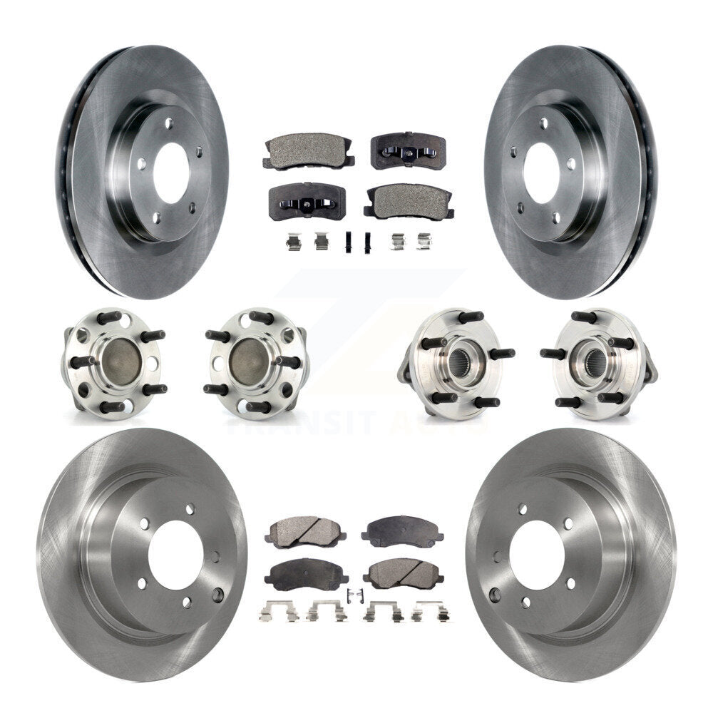 Hub Bearing Brake Rotor And Pad Front Rear Kit (10Pc) For Dodge Avenger Chrysler