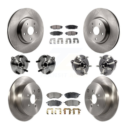 Hub Bearings Disc Brake Rotors And Pads Front Rear Kit (10Pc) For Subaru WRX