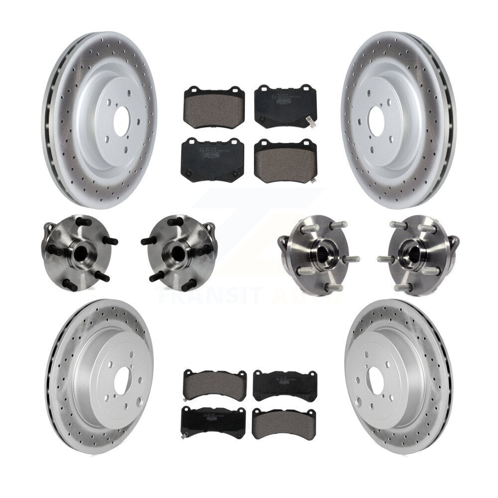 Hub Bearing Coat Brake Rotor Pads Front Rear Kit (10Pc) For 18-20 Subaru WRX STI