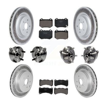 Hub Bearing Coat Brake Rotor Pads Front Rear Kit (10Pc) For 18-20 Subaru WRX STI