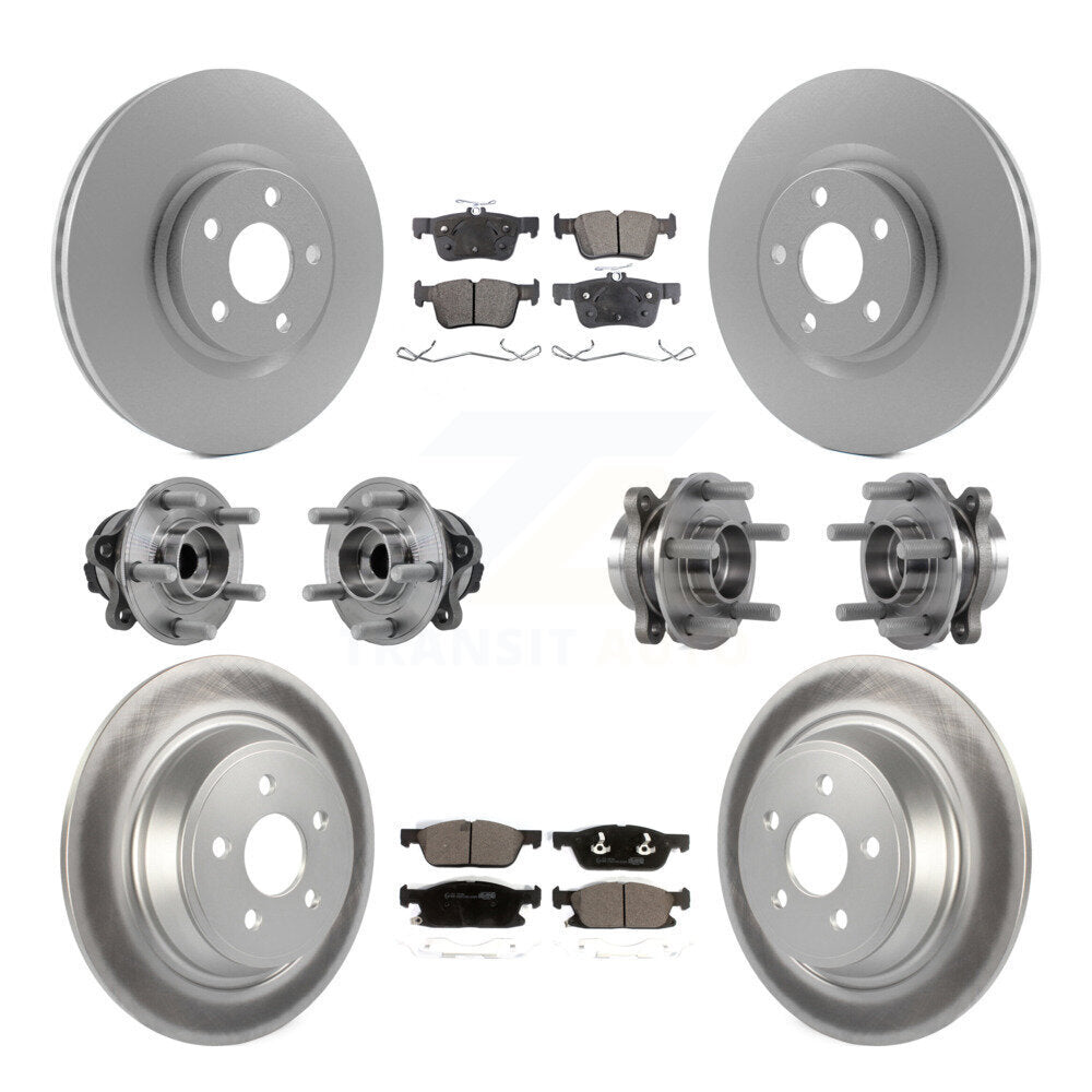 Hub Bearing Coated Brake Rotor Pad Front Rear Kit (10Pc) For Lincoln Continental