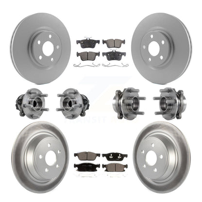 Hub Bearing Coated Brake Rotor Pad Front Rear Kit (10Pc) For Lincoln Continental