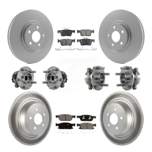 Hub Bearing Coated Brake Rotor Pad Front Rear Kit (10Pc) For Lincoln Continental