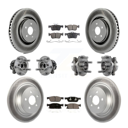 Hub Bearing Coated Brake Rotor Pad Front Rear Kit (10Pc) For Lincoln Continental