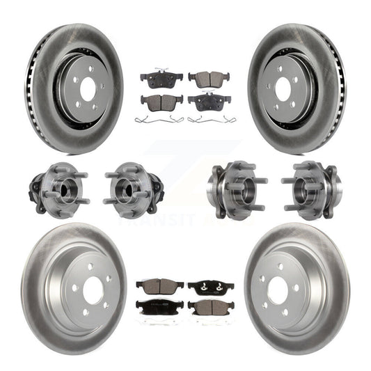 Hub Bearing Coated Brake Rotor Pad Front Rear Kit (10Pc) For Lincoln Continental
