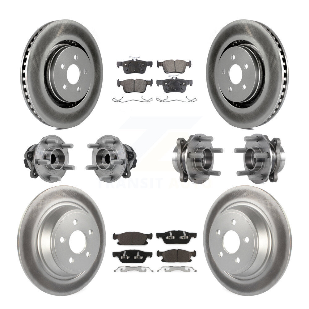 Hub Bearing Coat Brake Rotor Pad Front Rear Kit (10Pc) For Ford Edge Lincoln MKX