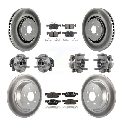 Hub Bearing Coat Brake Rotor Pad Front Rear Kit (10Pc) For Ford Edge Lincoln MKX