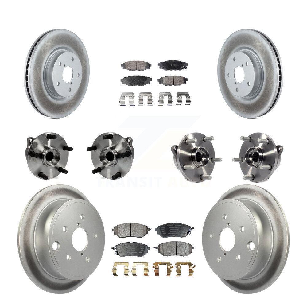 Hub Bearing Coated Disc Brake Rotor And Pad Front Rear Kit (10Pc) For Subaru WRX