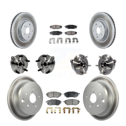 Hub Bearing Coated Disc Brake Rotor And Pad Front Rear Kit (10Pc) For Subaru WRX