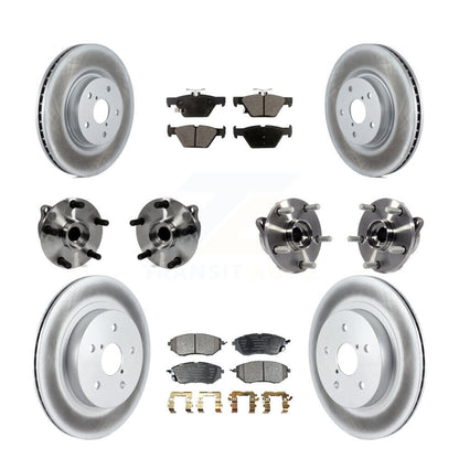 Hub Bearing Coated Disc Brake Rotor And Pad Front Rear Kit (10Pc) For Subaru WRX
