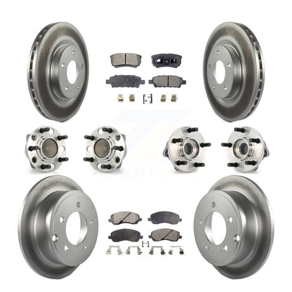 Hub Bearing Coat Brake Rotor Pad Front Rear Kit (10Pc) For Dodge Avenger Caliber