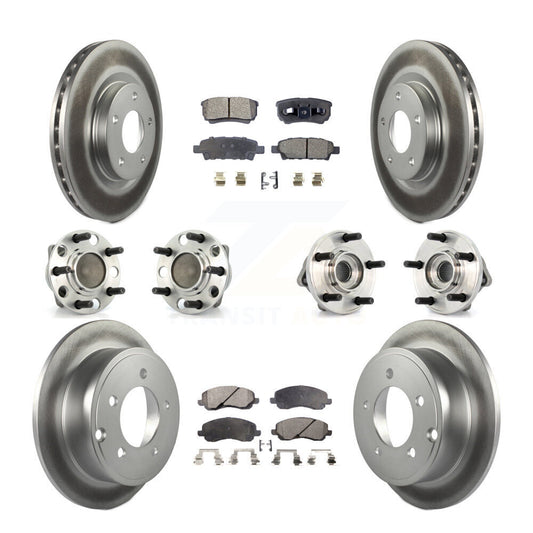 Hub Bearing Coat Brake Rotor Pad Front Rear Kit (10Pc) For Dodge Avenger Caliber