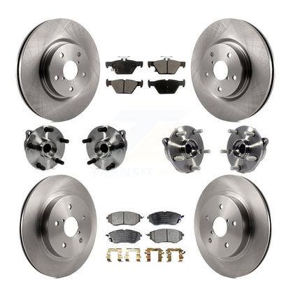 Hub Bearings Disc Brake Rotors And Pads Front Rear Kit (10Pc) For Subaru WRX