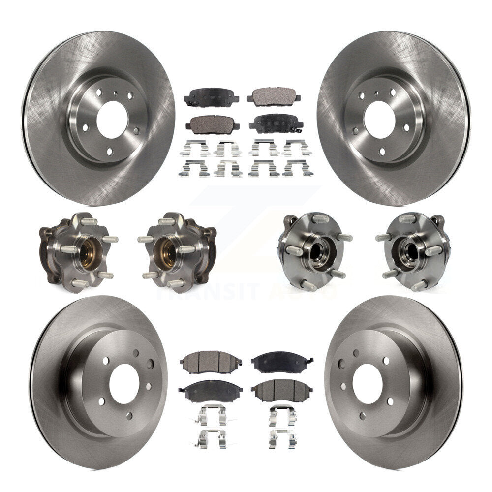 Hub Bearing Brake Rotor Pad Front Rear Kit (10Pc) For 2006-2007 INFINITI M35 RWD