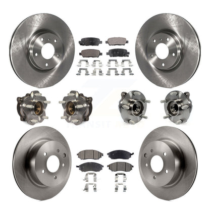 Hub Bearing Brake Rotor Pad Front Rear Kit (10Pc) For 2006-2007 INFINITI M35 RWD