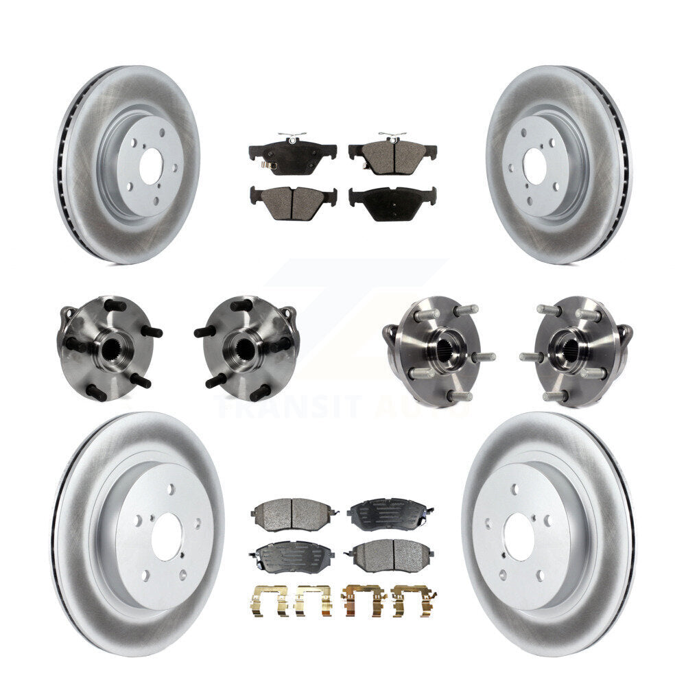 Hub Bearing Coated Disc Brake Rotor And Pad Front Rear Kit (10Pc) For Subaru WRX