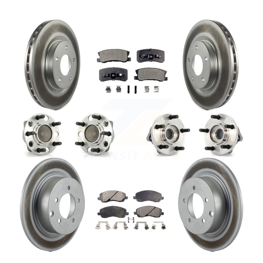 Hub Bearing Coat Brake Rotor Pad Front Rear Kit (10Pc) For Dodge Avenger Sebring