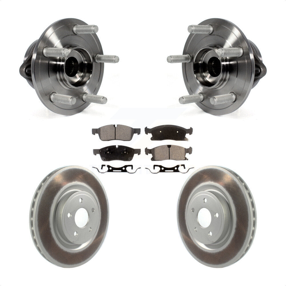 Hub Bearing Assembly Coated Disc Brake Rotor And Pad Front Kit For Dodge Durango